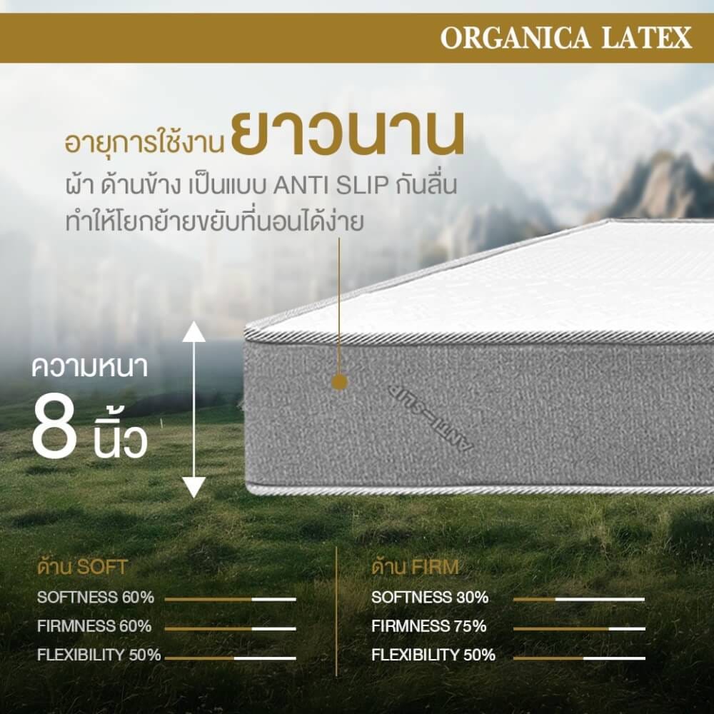ที่นอน 3.5 ฟุต BEDISUPREME รุ่น ORGANICA LATEX หนา 8 นิ้ว