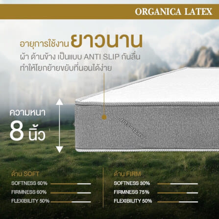 ที่นอน 3.5 ฟุต BEDISUPREME รุ่น ORGANICA LATEX หนา 8 นิ้ว_7
