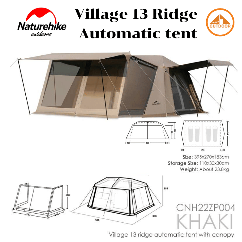 เต็นท์ครอบครัวใหญ่ NATUREHIKE VILLAGE 13 RIDGE