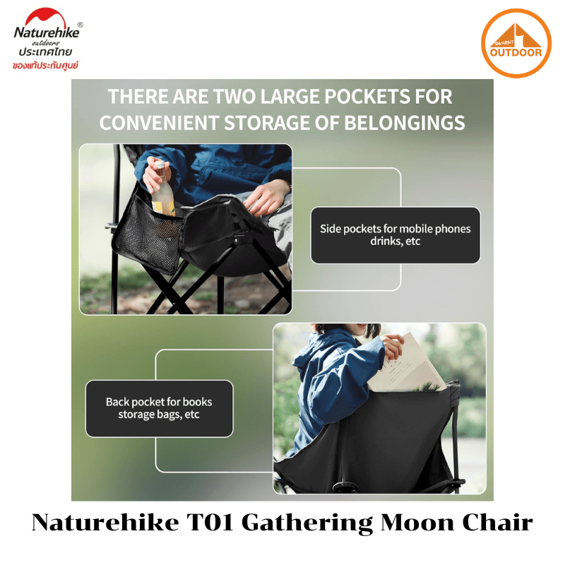 เก้าอี้พับแคมป์ปิ้ง NATUREHIKE รุ่น STELLALUNA T01 GATHERING MOON สีดำ_4