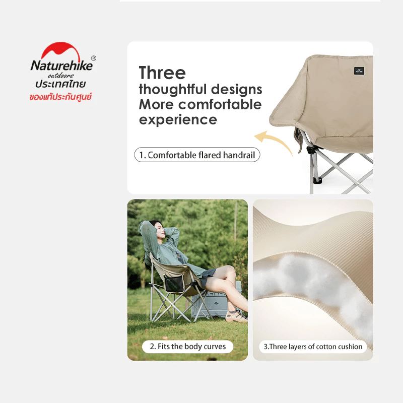 เก้าอี้พับแคมป์ปิ้ง Naturehike รุ่นX-shaped (รุ่นที่วางแขน) สีเหลือง_5