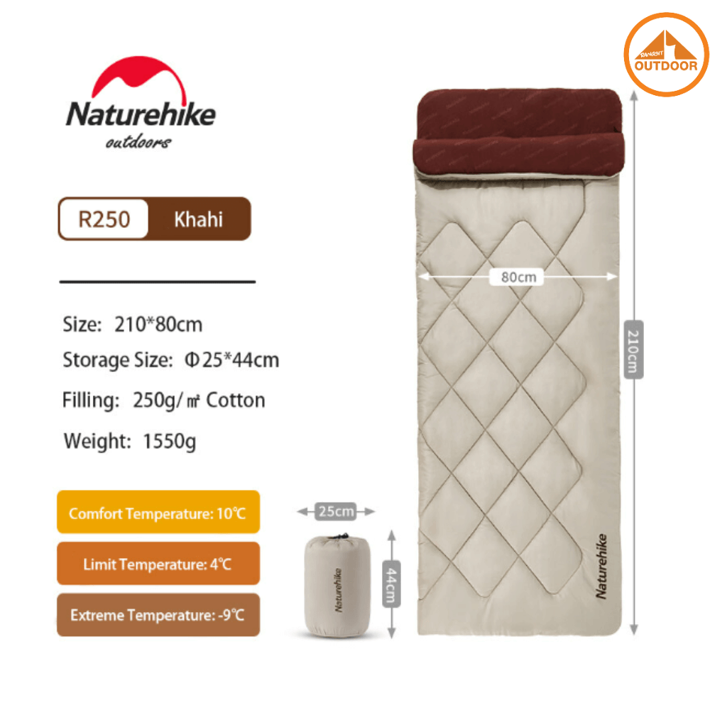 ถุงนอน  Naturehike Autumn maple 250 สีครีม-น้ำตาล