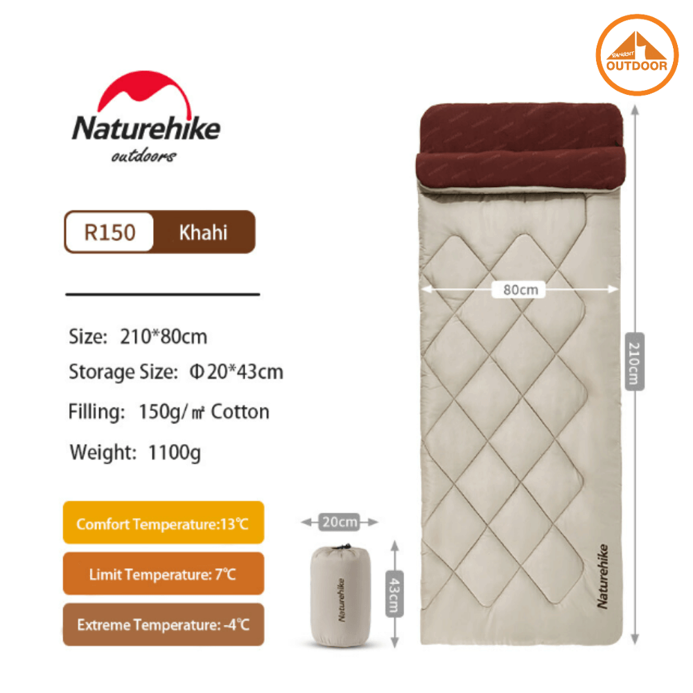 ถุงนอน Naturehike รุ่น R150 สีครีม-น้ำตาล_1