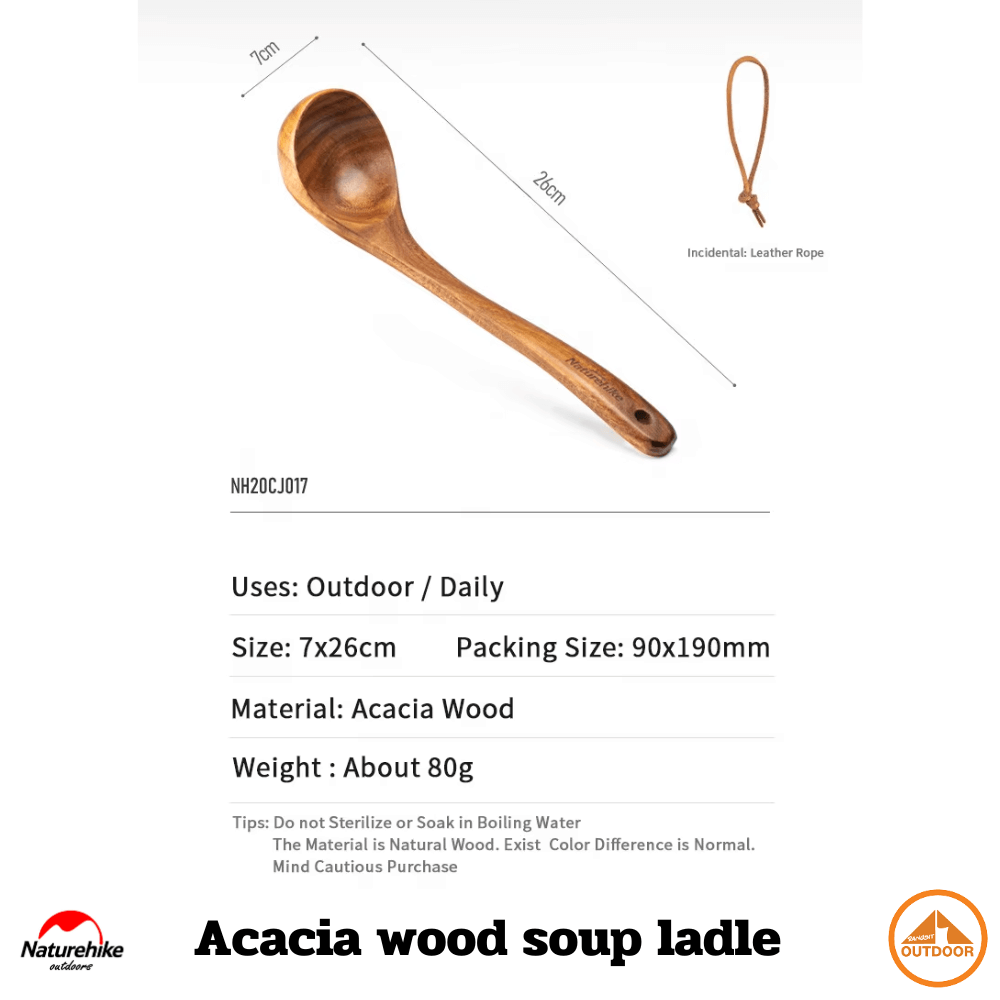 ช้อนตักซุป naturehike acacia wood soup ladle