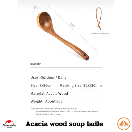 ช้อนตักซุป naturehike acacia wood soup ladle_3