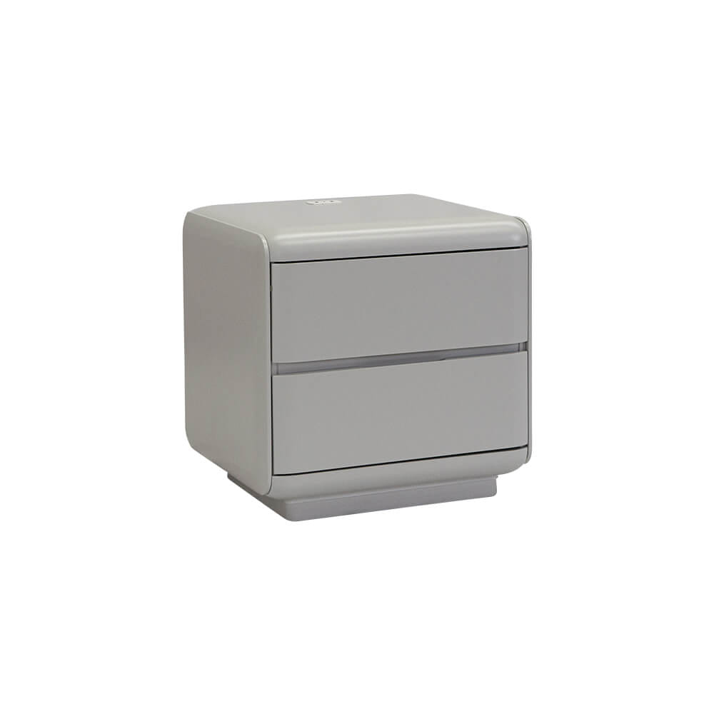 ตู้ข้างเตียงพร้อม USB และไฟส่องสว่าง CHIC REPUBLIC รุ่น TRELLO สีเทาอ่อน_0