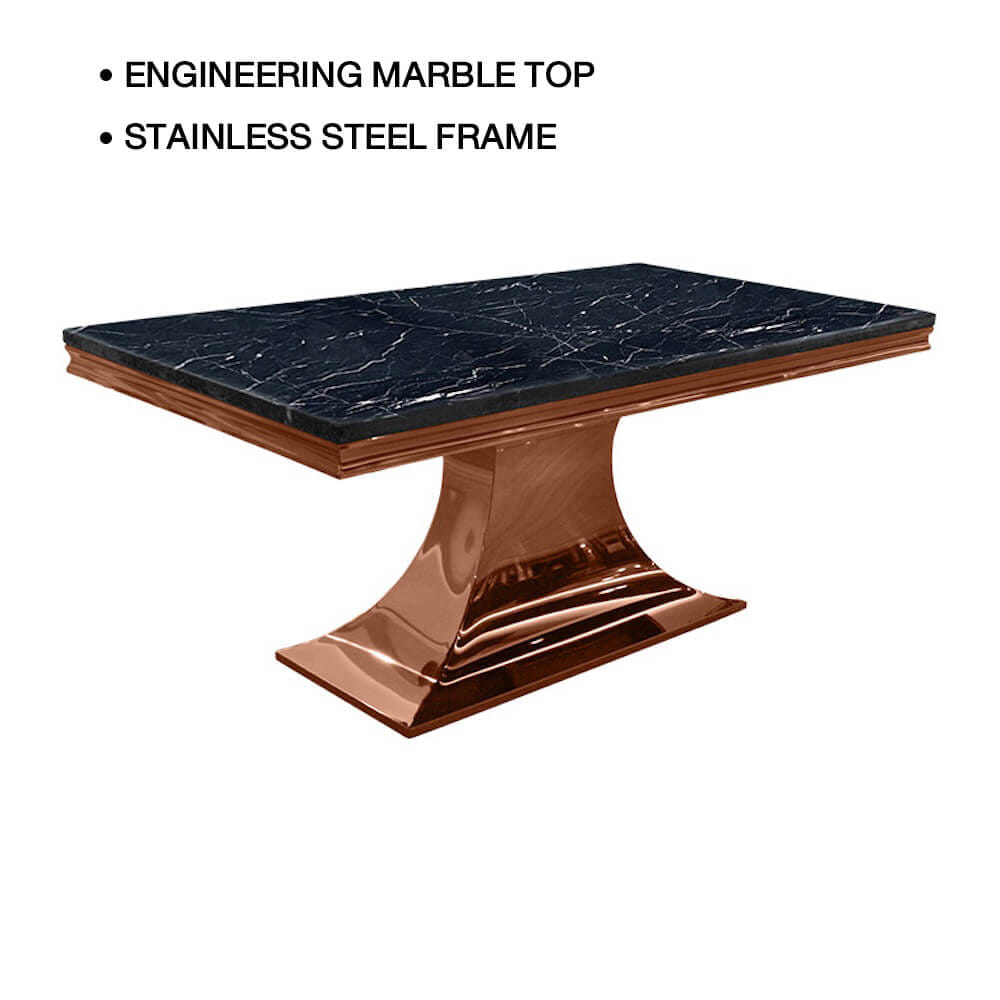 โต๊ะอาหาร CHIC REPUBLIC รุ่น HERNANDEZ-RG/180 MARBLE สีดำ_0