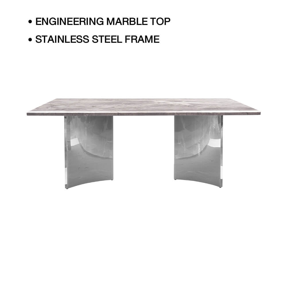 โต๊ะอาหาร CHIC REPUBLIC รุ่น AEOLUS-CH/200 MARBLE สีเทาอ่อน_0