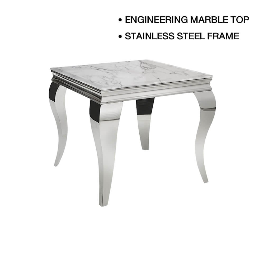 โต๊ะข้าง CHIC REPUBLIC รุ่น SANTIAGO-CH/60 MARBLE สีขาว_0