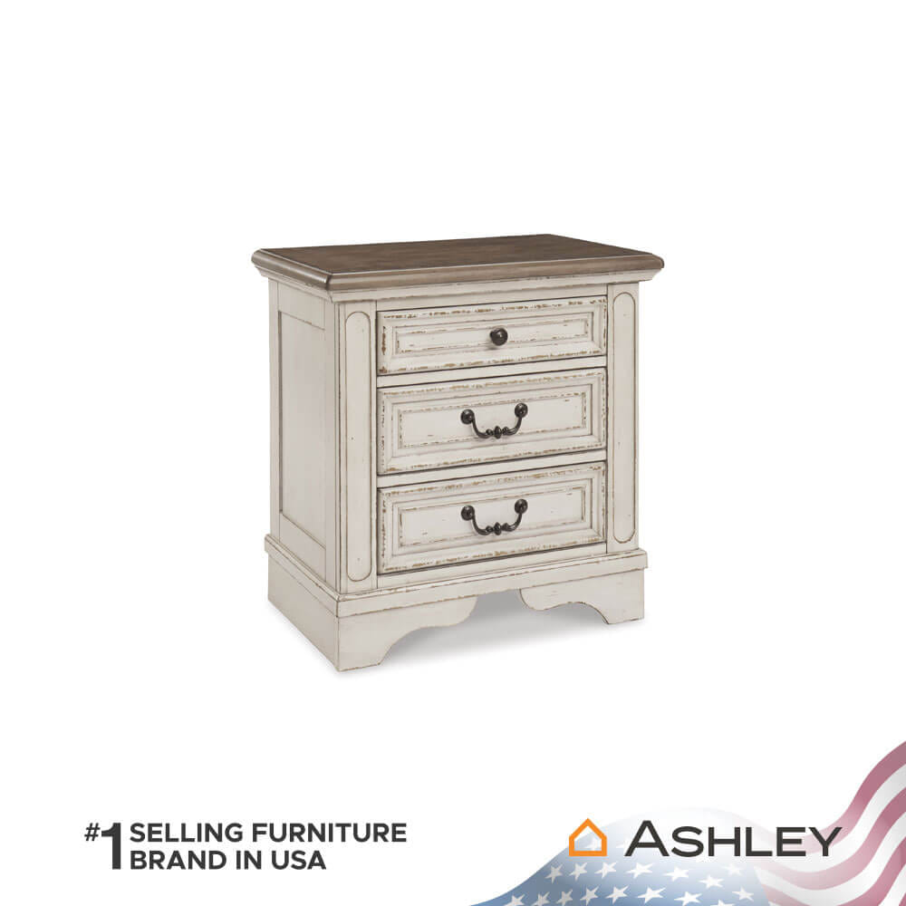 ตู้ข้างเตียง ASHLEY FURNITURE HOMESTORE รุ่น REALYN สีขาววินเทจ
