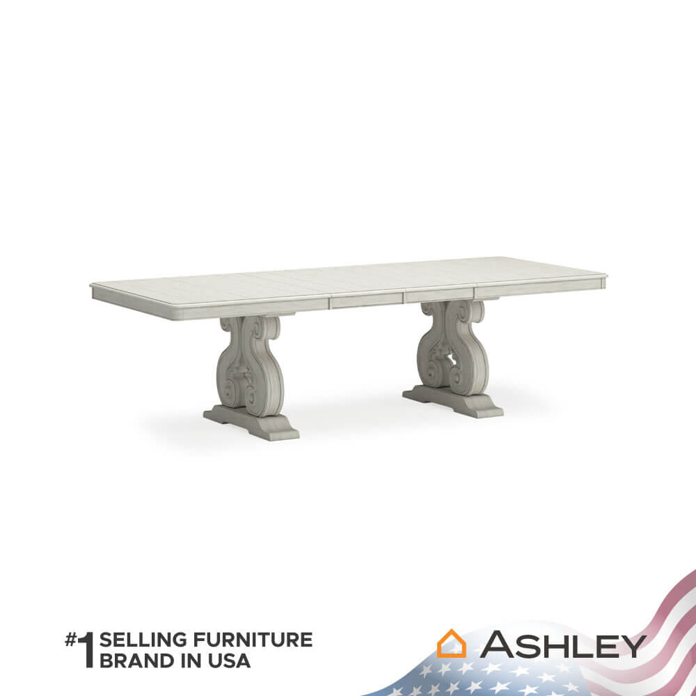 โต๊ะอาหาร ปรับขนาดได้ ASHLEY FURNITURE HOMESTORE รุ่น ARLENDYNE/183-275 สีขาววินเทจ