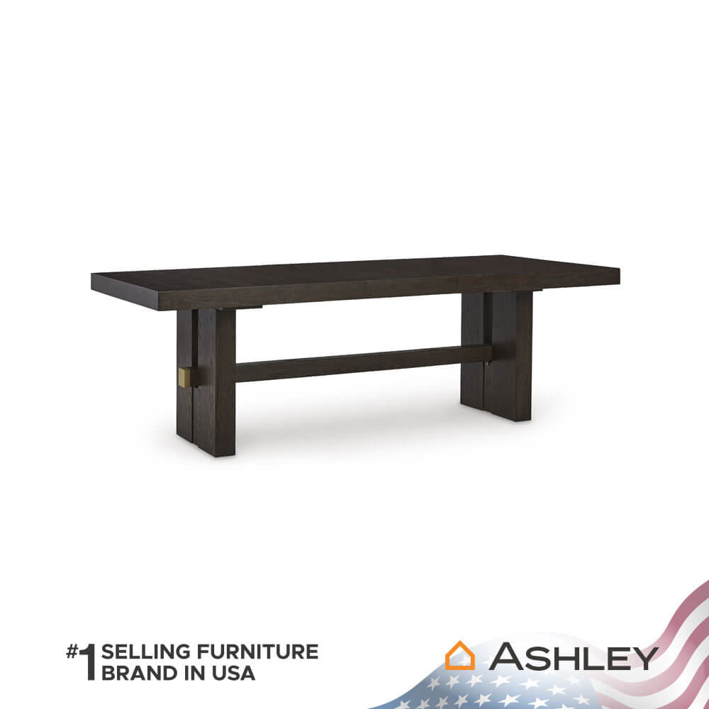 โต๊ะอาหาร ปรับขนาดได้ ASHLEY FURNITURE HOMESTORE รุ่น BURKHAUS/182-228 สีน้ำตาลเข้ม