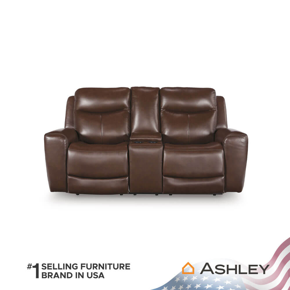 โซฟาปรับเอนนอนไฟฟ้า 2 ที่นั่งพร้อมที่วางแขน ASHLEY FURNITURE HOMESTORE  รุ่น MOMENTUM MOVES/2RRM สีน้ำตาลเข้ม