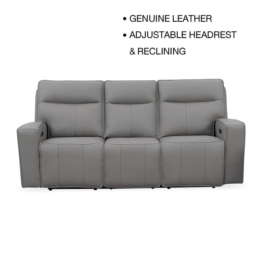 โซฟาปรับเอนนอน 3 ที่นั่ง/ปรับด้วยไฟฟ้า CHIC REPUBLIC รุ่น BERG/3RRM สีเทาอ่อน_1