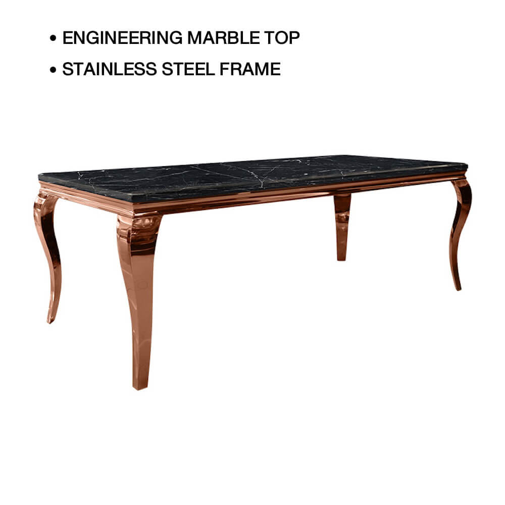 โต๊ะอาหาร CHIC REPUBLIC รุ่น SANTIAGO-RG/220 MARBLE สีดำ_1