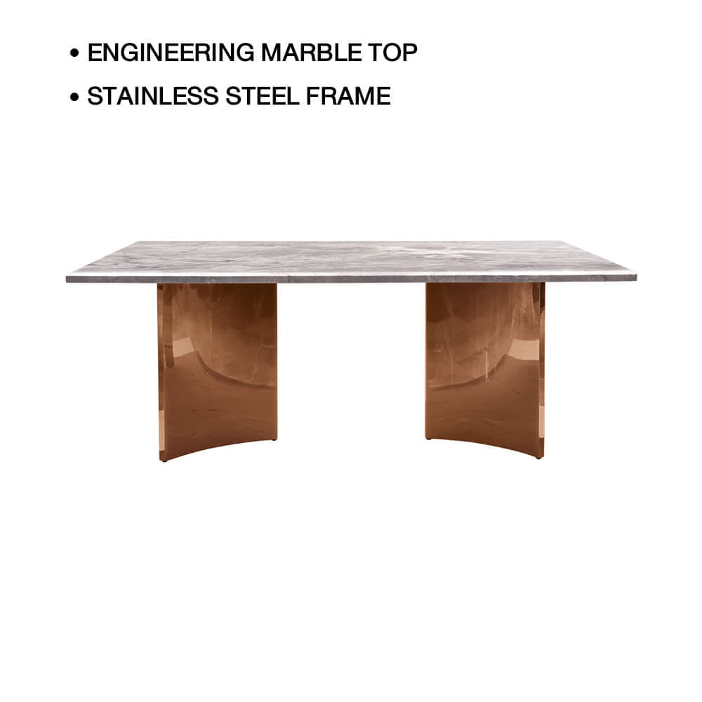 โต๊ะอาหาร CHIC REPUBLIC รุ่น AEOLUS-RG/200 MARBLE สีเทาอ่อน_1