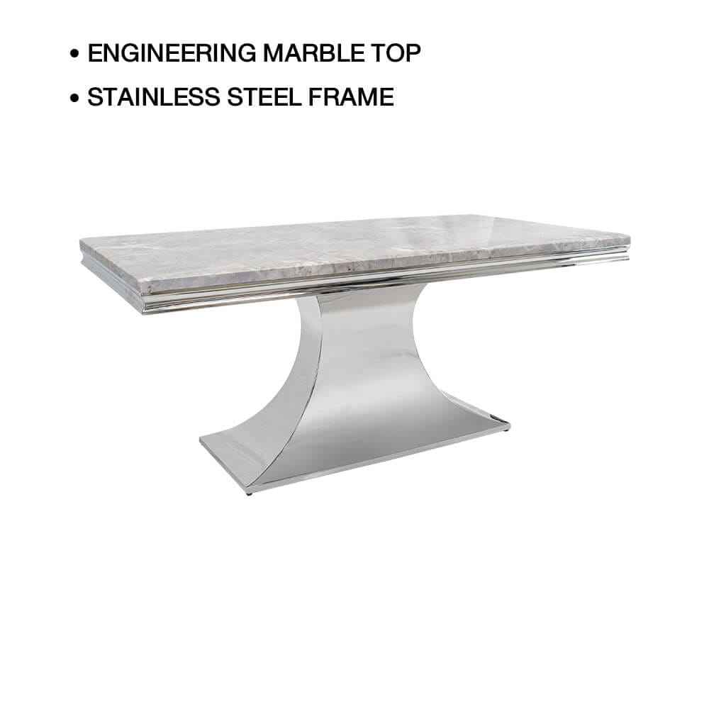 โต๊ะอาหาร CHIC REPUBLIC รุ่น HERNANDEZ-CH/180 MARBLE สีเทาอ่อน_1