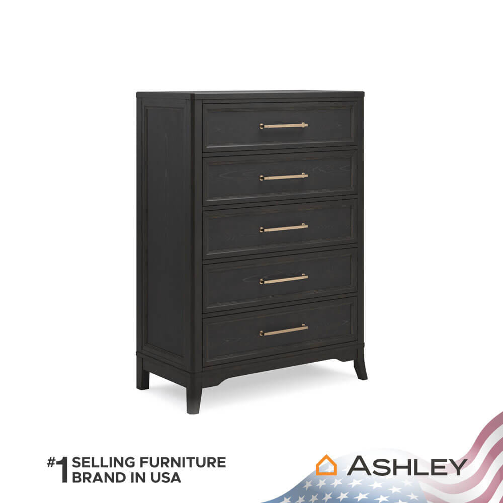ตู้ลิ้นชัก 5 ลิ้นชัก ASHLEY FURNITURE HOMESTORE รุ่น WELLTERN/101 สีดำ