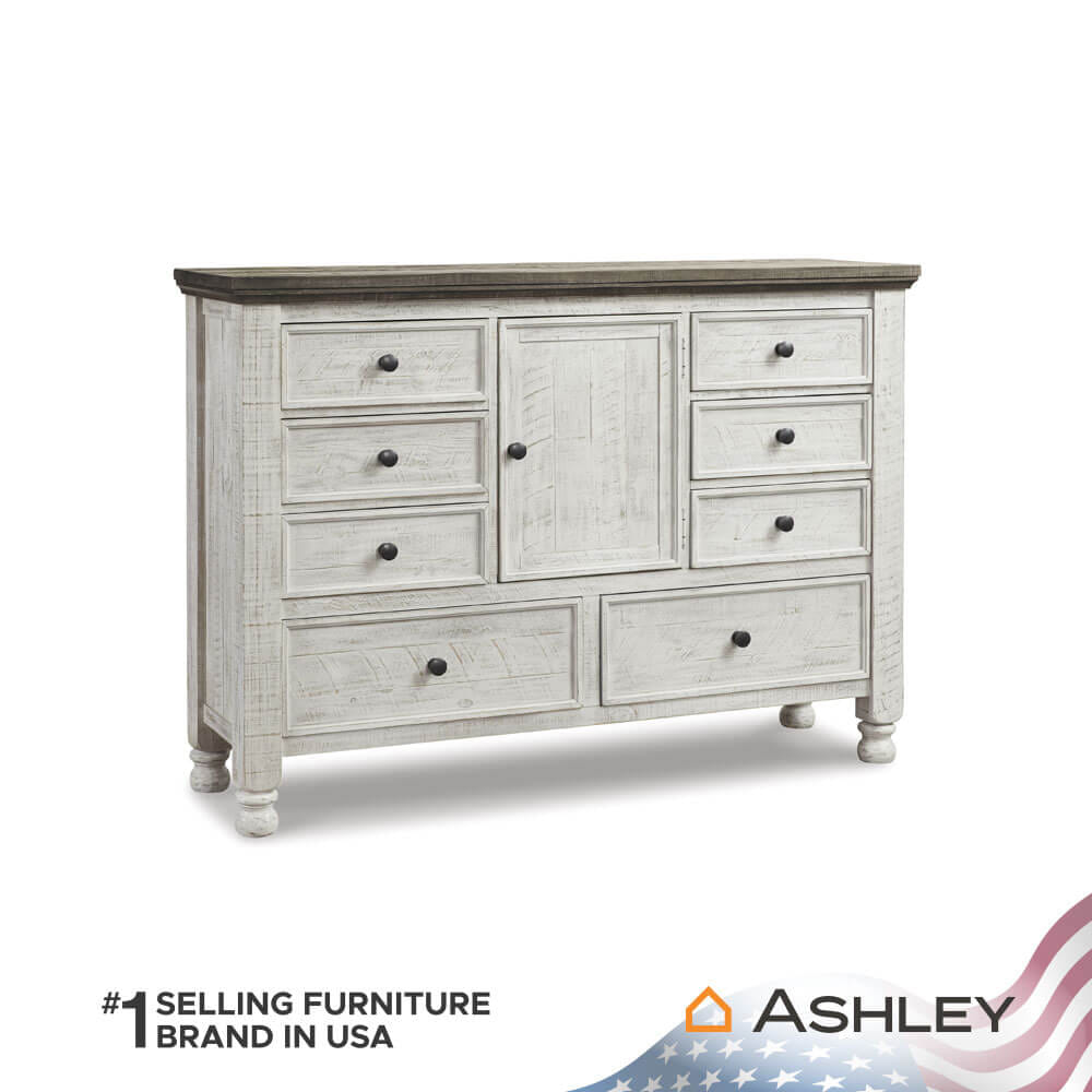 ตู้ลิ้นชัก 8 ลิ้นชัก 1 บานเปิด ASHLEY FURNITURE HOMESTORE รุ่น HAVALANCE/157 สีขาววินเทจ_1