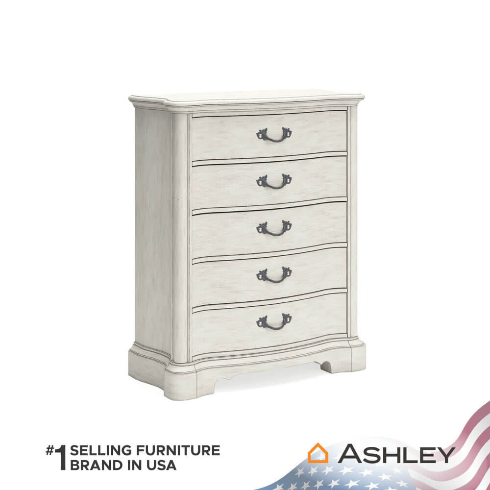 ตู้ลิ้นชัก 5 ลิ้นชัก ASHLEY FURNITURE HOMESTORE รุ่น ARLENDYNE/109 สีขาววินเทจ