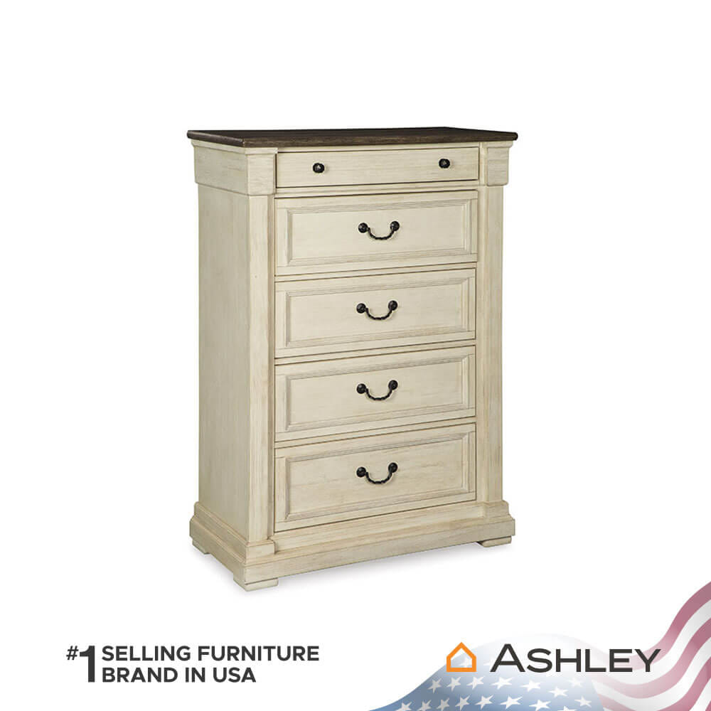 ตู้ลิ้นชัก 5 ลิ้นชัก ASHLEY FURNITURE HOMESTORE รุ่น BOLANBURG/100 สีขาววินเทจ