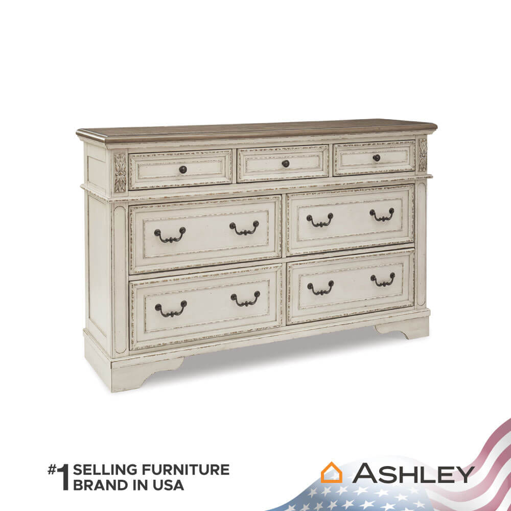 ตู้ลิ้นชัก 7 ลิ้นชัก ASHLEY FURNITURE HOMESTORE รุ่น REALYN/162 สีขาววินเทจ