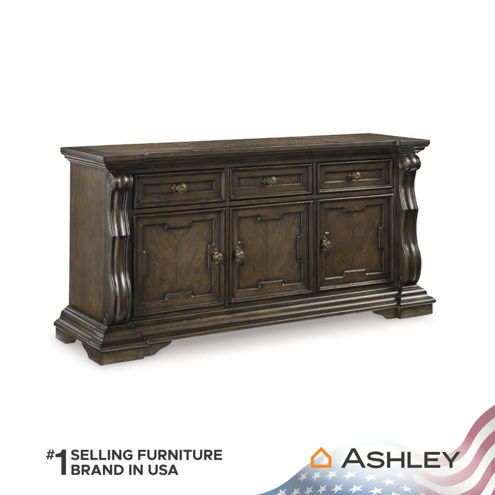 ตู้เตี้ยบานผสม ASHLEY FURNITURE HOMESTORE รุ่น MAYLEE/181 สีน้ำตาลเข้ม
