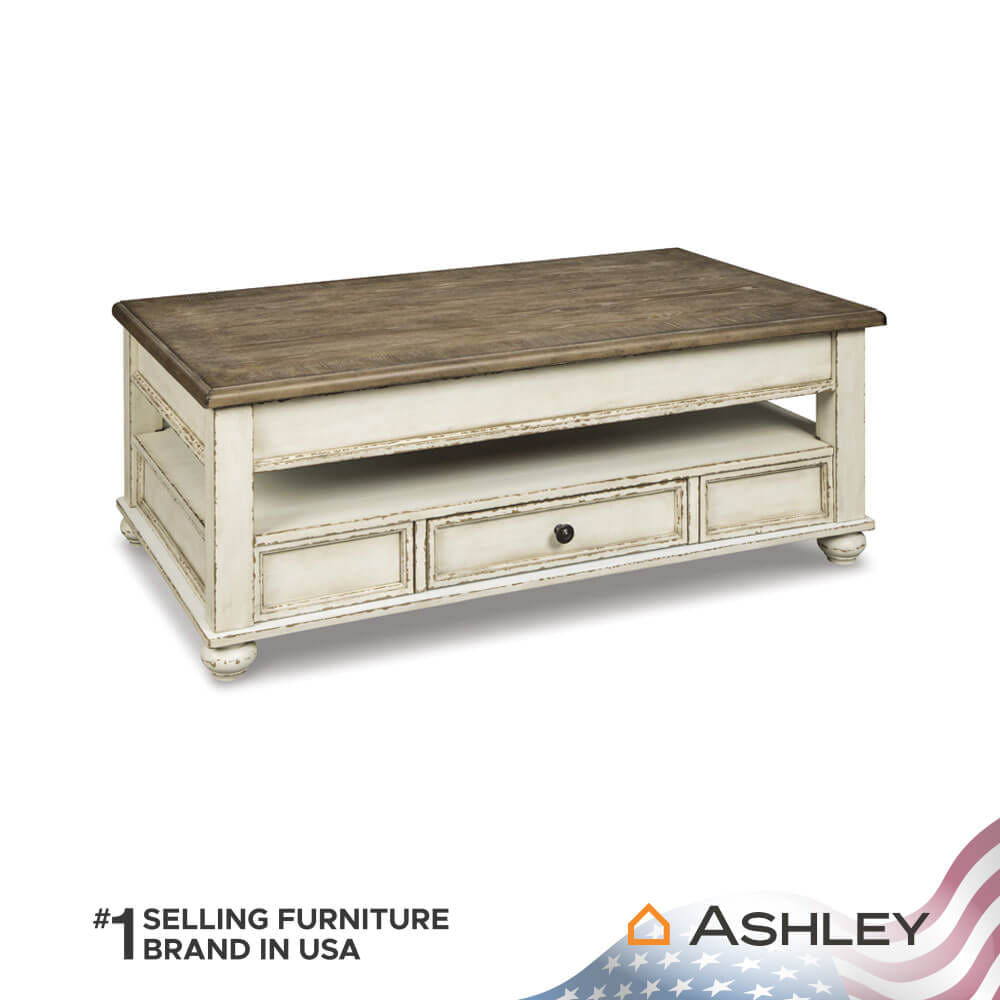 โต๊ะกลาง พร้อมลิฟท์ท็อป ASHLEY FURNITURE HOMESTORE  รุ่น REALYN/119 สีขาววินเทจ_1