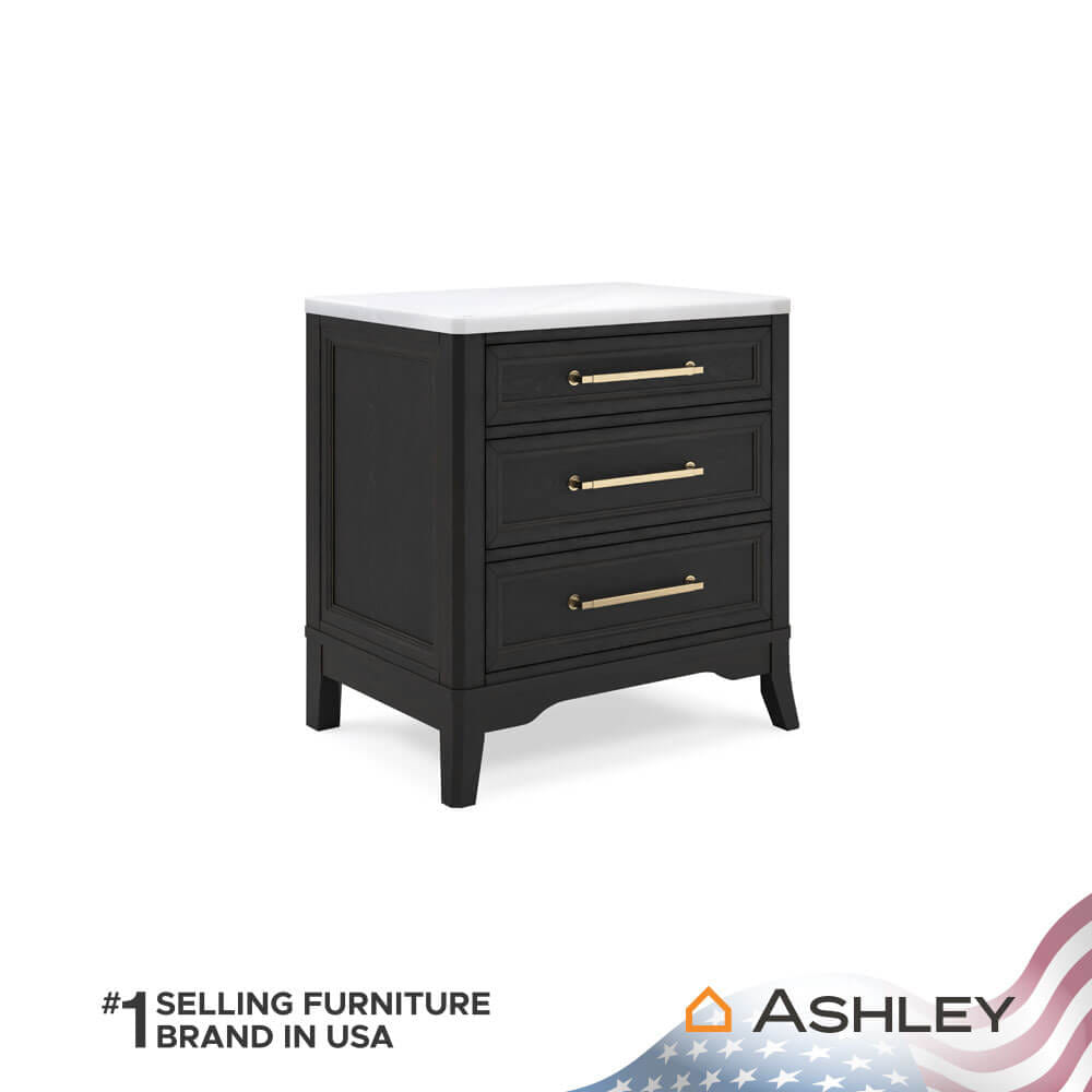 ตู้ข้างเตียง ASHLEY FURNITURE HOMESTORE รุ่น WELLTERN สีดำ_1