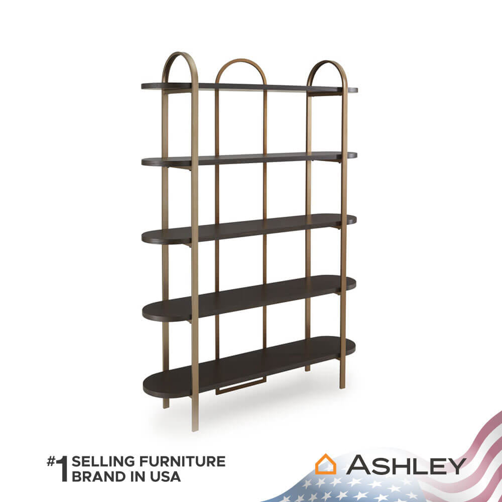 ชั้นวางของโล่ง 5 ชั้น ASHLEY FURNITURE HOMESTORE รุ่น BRENTMOUR สีทองวินเทจ