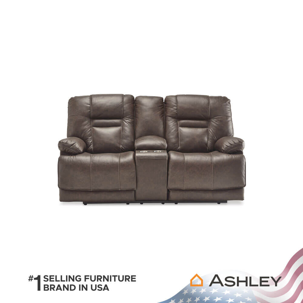 โซฟาปรับเอนไฟฟ้า 2 ที่นั่งพร้อมที่วางแขน ASHLEY FURNITURE HOMESTORE รุ่น WURSTROW/2RRM สีน้ำตาล