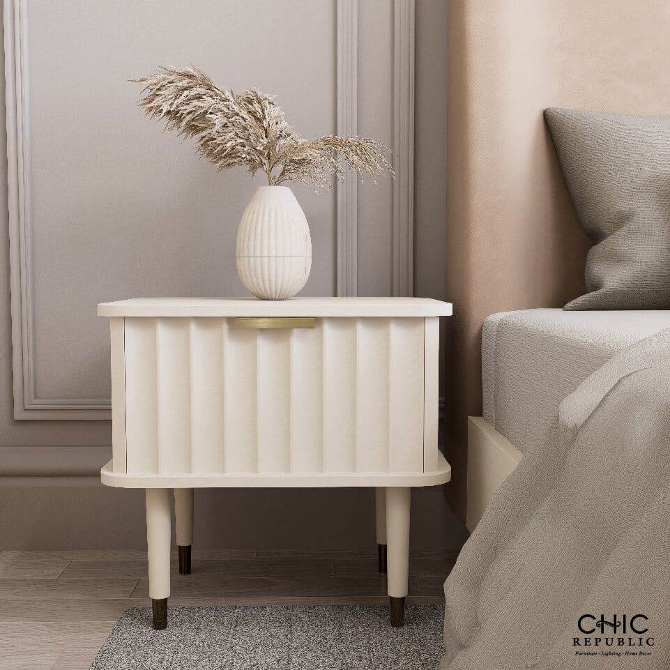 ตู้ข้างเตียง CHIC REPUBLIC รุ่น CLARA สีขาววินเทจ_2