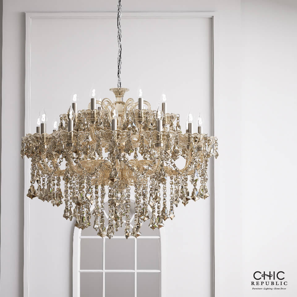 โคมไฟระย้า CHIC REPUBLIC รุ่น BABETTE/12+6 สีทอง_2