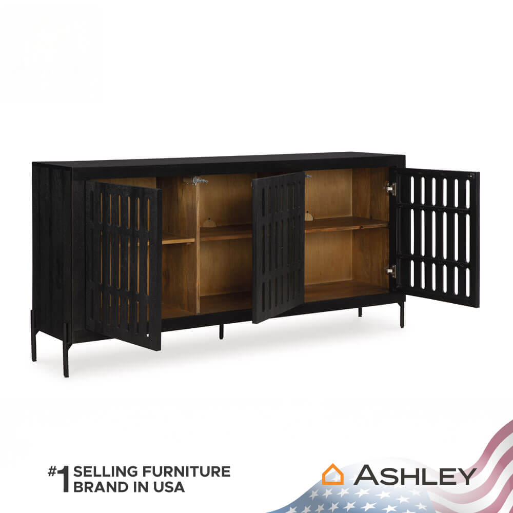 ตู้เตี้ยบานเปิด ASHLEY FURNITURE HOMESTORE รุ่น VALLISBURG/162 สีดำ
