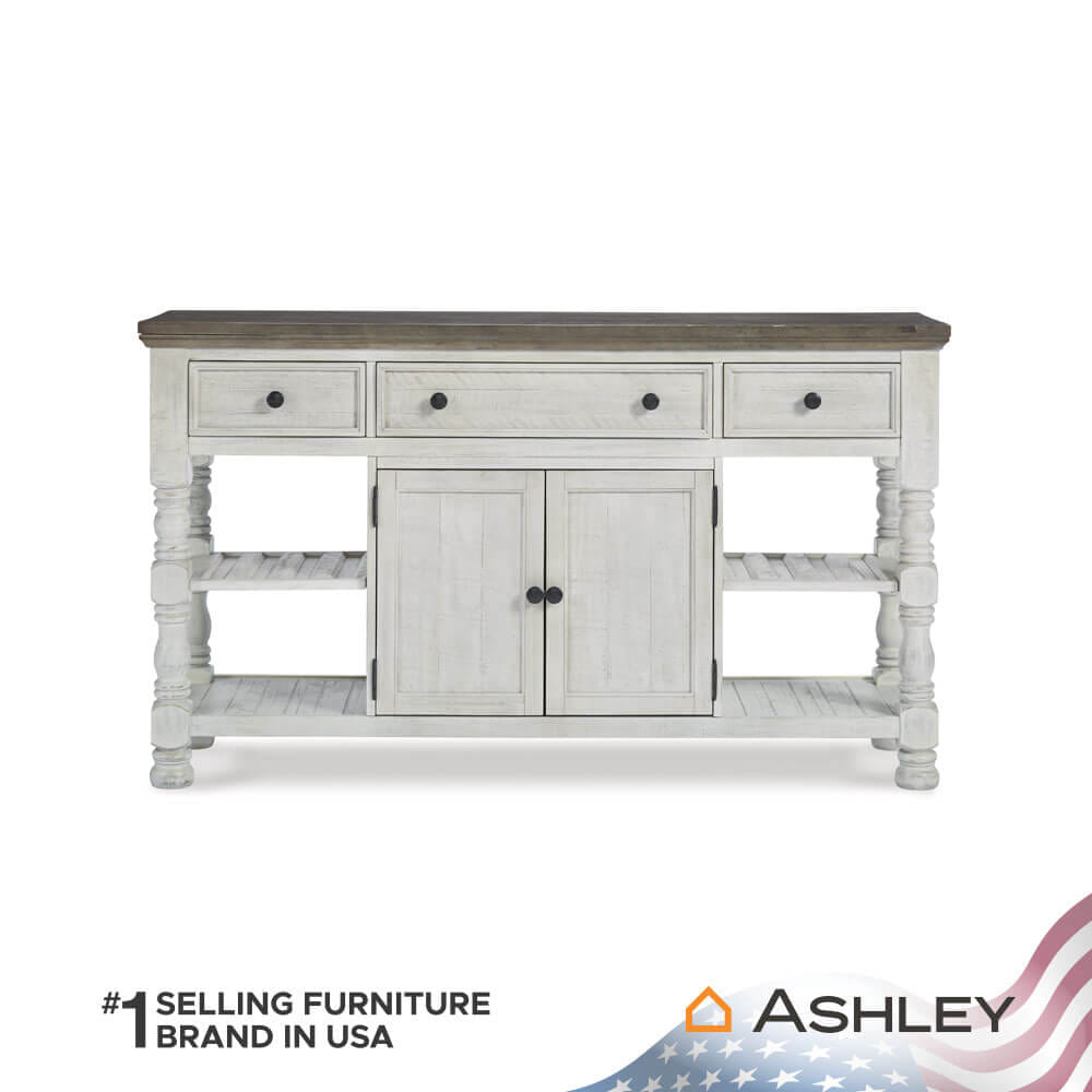 ตู้เตี้ยบานผสม ASHLEY FURNITURE HOMESTORE รุ่น HAVALANCE/170 สีขาววินเทจ