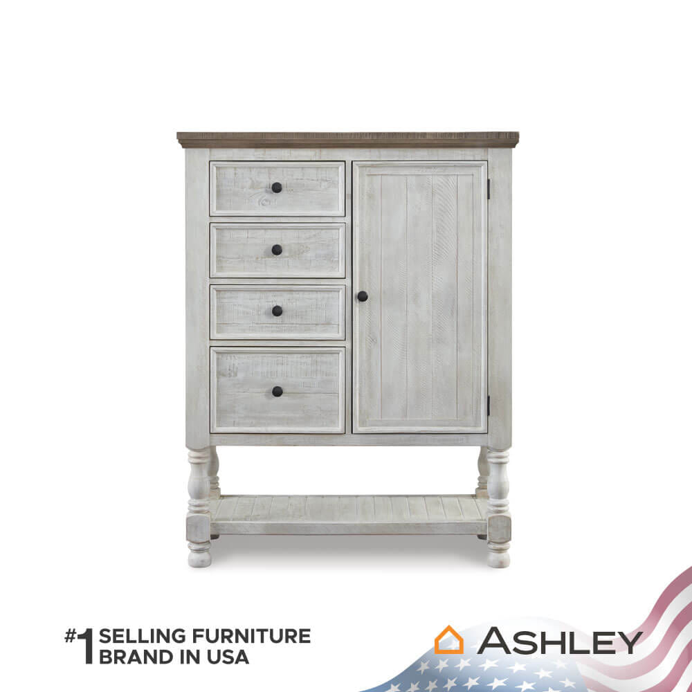 ตู้เตี้ยบานผสม ASHLEY FURNITURE HOMESTORE รุ่น HAVALANCE/113 สีขาววินเทจ