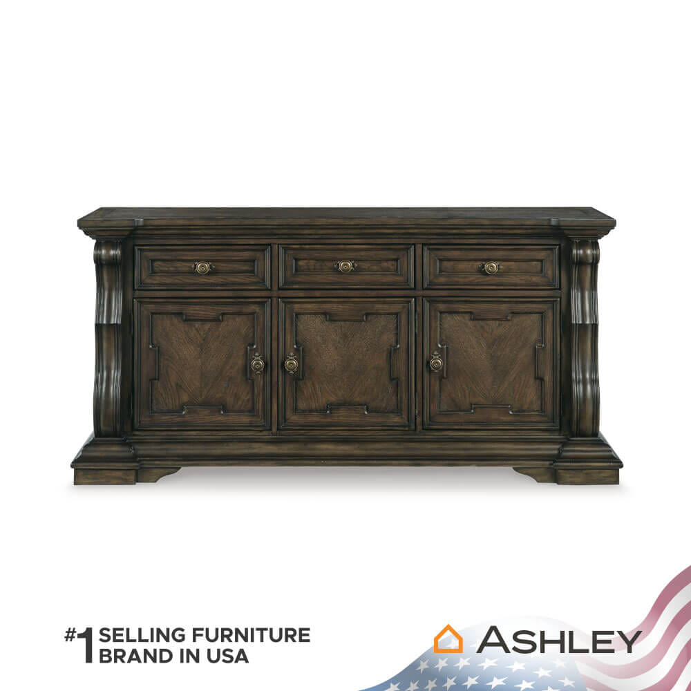 ตู้เตี้ยบานผสม ASHLEY FURNITURE HOMESTORE รุ่น MAYLEE/181 สีน้ำตาลเข้ม