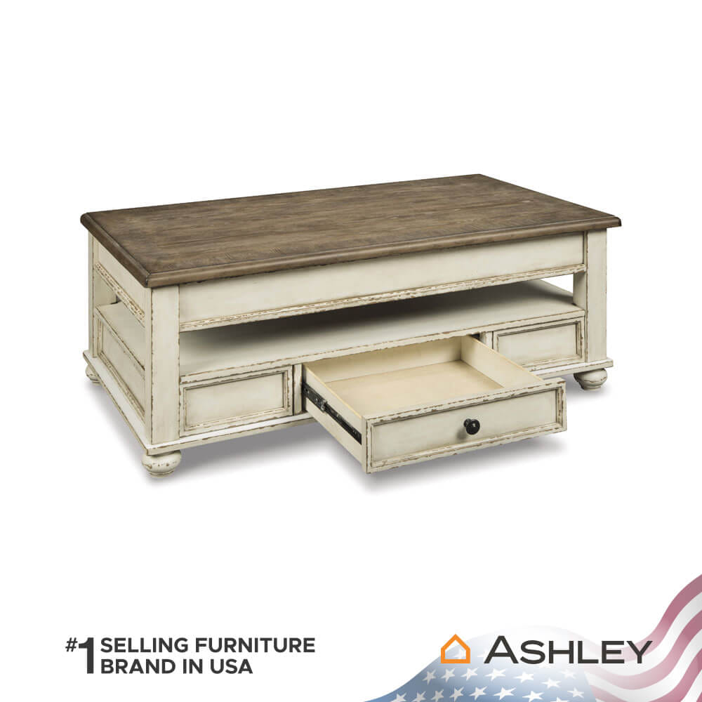 โต๊ะกลาง พร้อมลิฟท์ท็อป ASHLEY FURNITURE HOMESTORE  รุ่น REALYN/119 สีขาววินเทจ_2