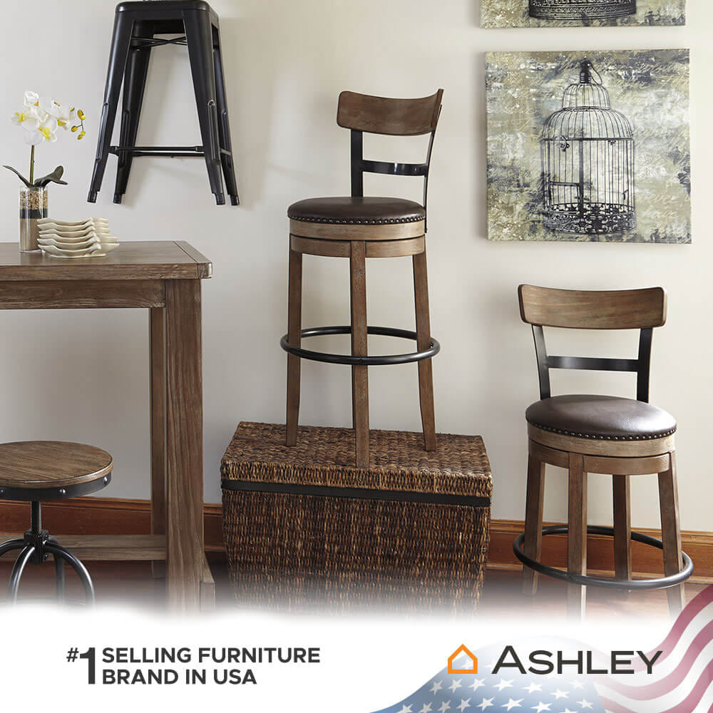 เก้าอี้บาร์หมุนได้ ASHLEY FURNITURE HOMESTORE รุ่น PINNADEL สีน้ำตาล