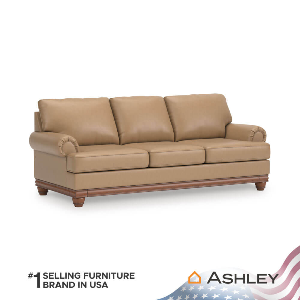 โซฟา 3 ที่นั่ง ASHLEY FURNITURE HOMESTORE รุ่น STOUGHTON-O/3 สีโซฟาสีน้ำตาล/ขาโซฟาสีน้ำตาล