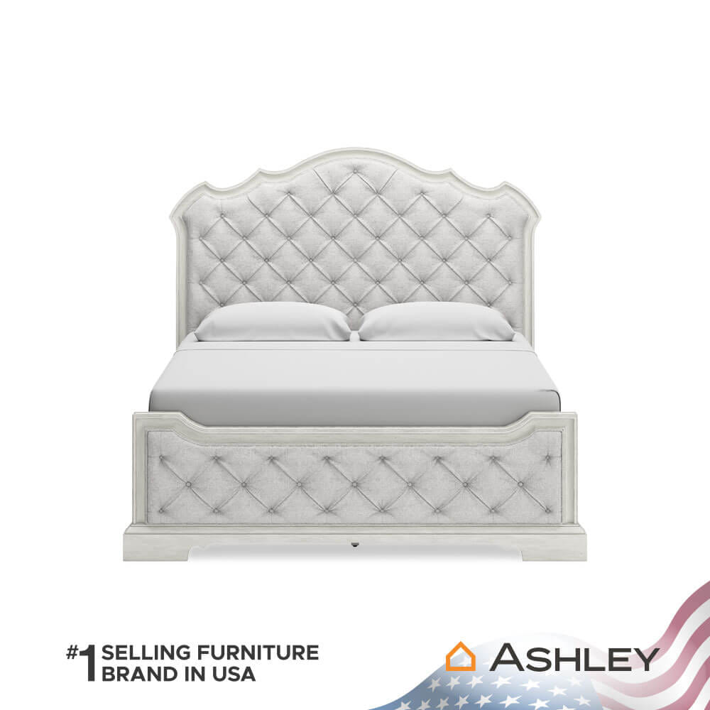 เตียงนอนขนาด 6 ฟุต ASHLEY FURNITURE HOMESTORE รุ่น ARLENDYNE/180 สีขาววินเทจ