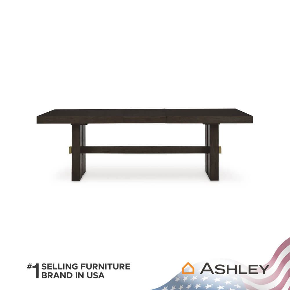 โต๊ะอาหาร ปรับขนาดได้ ASHLEY FURNITURE HOMESTORE รุ่น BURKHAUS/182-228 สีน้ำตาลเข้ม