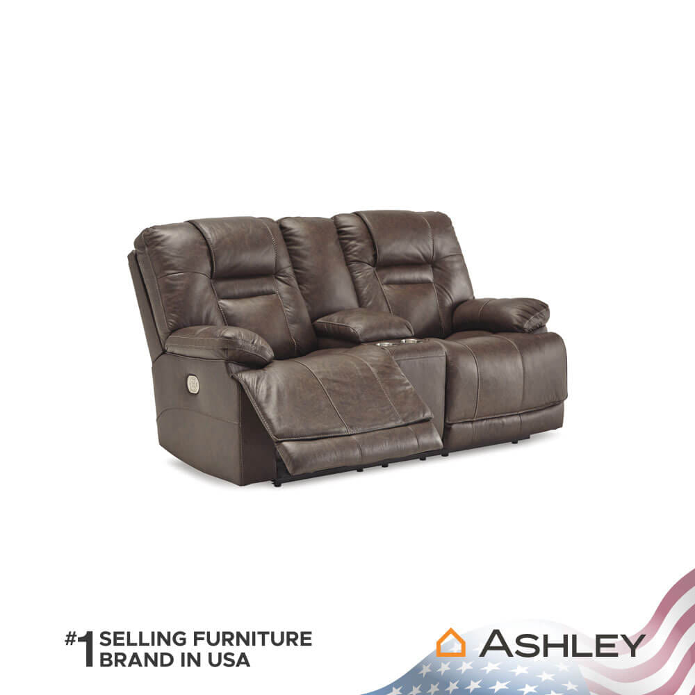 โซฟาปรับเอนไฟฟ้า 2 ที่นั่งพร้อมที่วางแขน ASHLEY FURNITURE HOMESTORE รุ่น WURSTROW/2RRM สีน้ำตาล