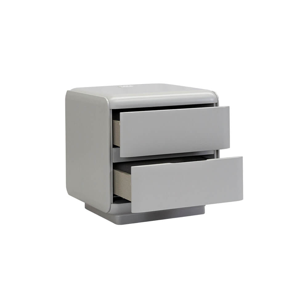ตู้ข้างเตียงพร้อม USB และไฟส่องสว่าง CHIC REPUBLIC รุ่น TRELLO สีเทาอ่อน_3
