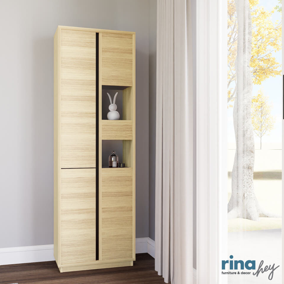 ตู้อเนกประสงค์ RINA HEY รุ่น THE LINE/185 สีน้ำตาลอ่อน_3