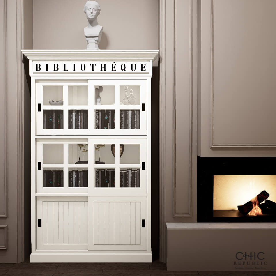 ชั้นวางหนังสือ CHIC REPUBLIC รุ่น LIBRAIRY สีขาววินเทจ_3