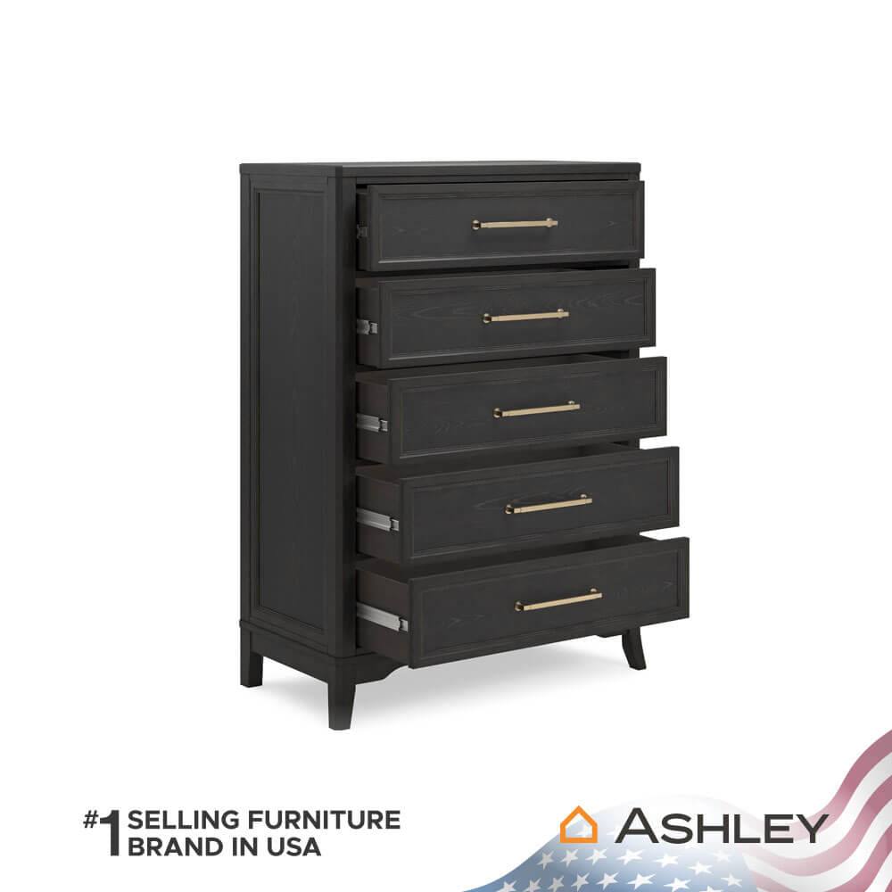 ตู้ลิ้นชัก 5 ลิ้นชัก ASHLEY FURNITURE HOMESTORE รุ่น WELLTERN/101 สีดำ