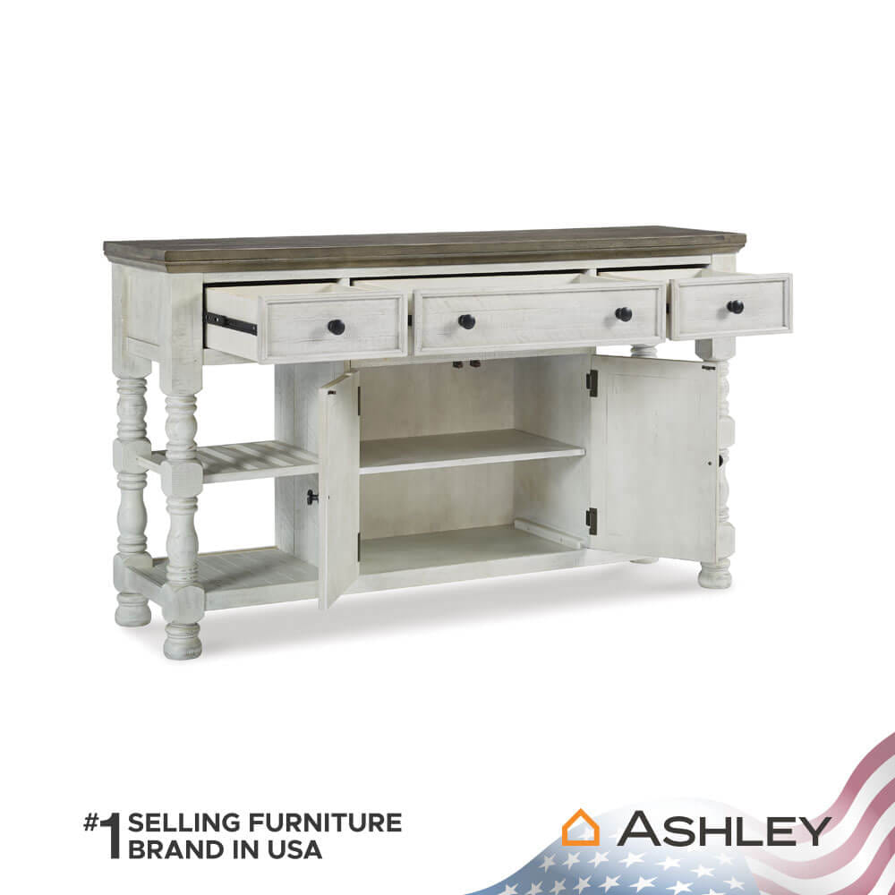 ตู้เตี้ยบานผสม ASHLEY FURNITURE HOMESTORE รุ่น HAVALANCE/170 สีขาววินเทจ