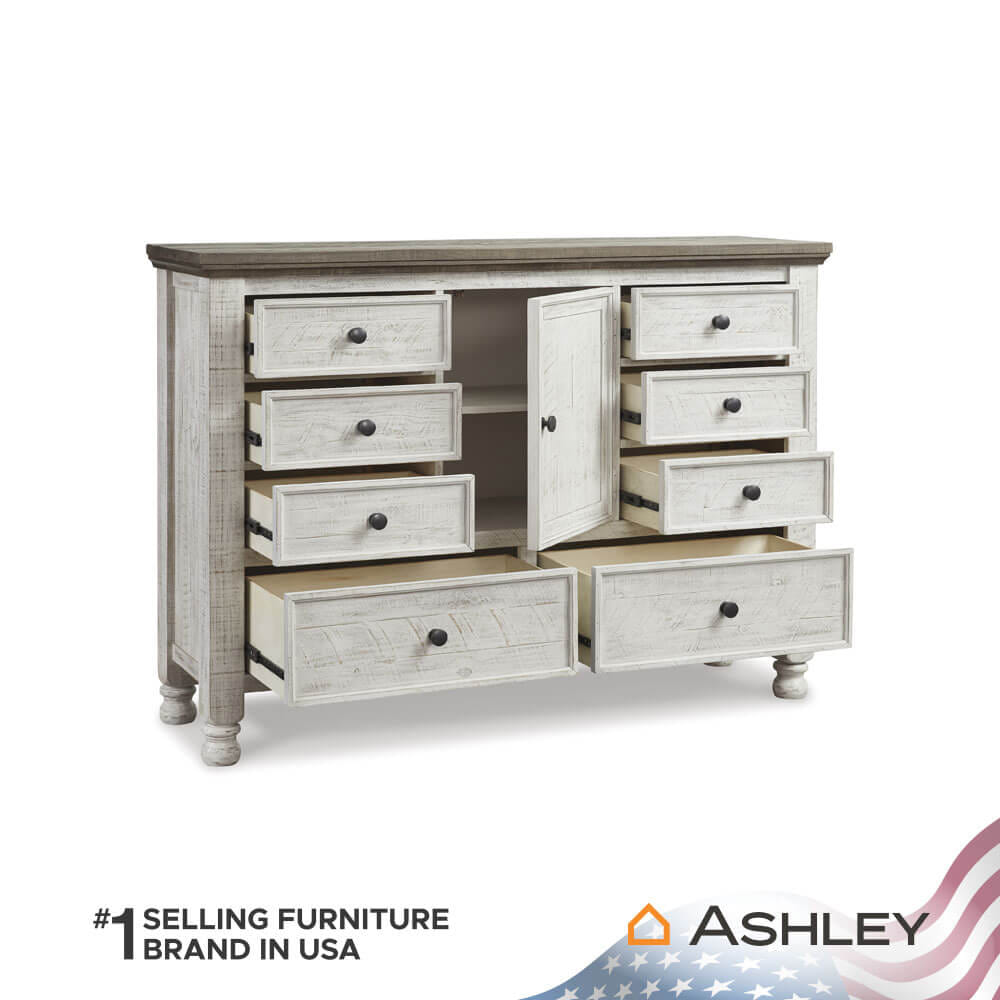 ตู้ลิ้นชัก 8 ลิ้นชัก 1 บานเปิด ASHLEY FURNITURE HOMESTORE รุ่น HAVALANCE/157 สีขาววินเทจ_3