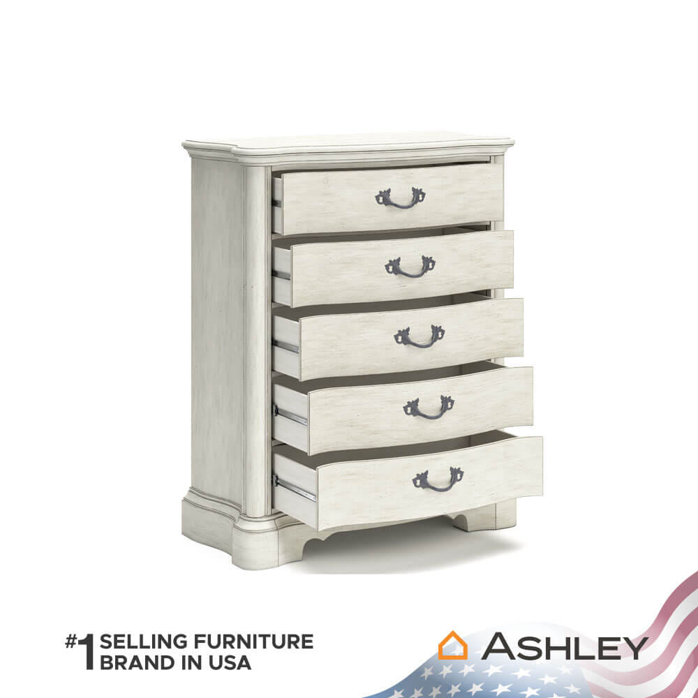 ตู้ลิ้นชัก 5 ลิ้นชัก ASHLEY FURNITURE HOMESTORE รุ่น ARLENDYNE/109 สีขาววินเทจ